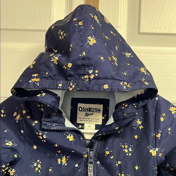 OshKosh B'gosh Blue Raincoat with Floral Design - Picture 3 of 4